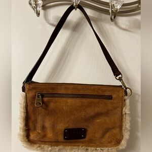 UGG Brown and Tan Suede Shoulder Bag